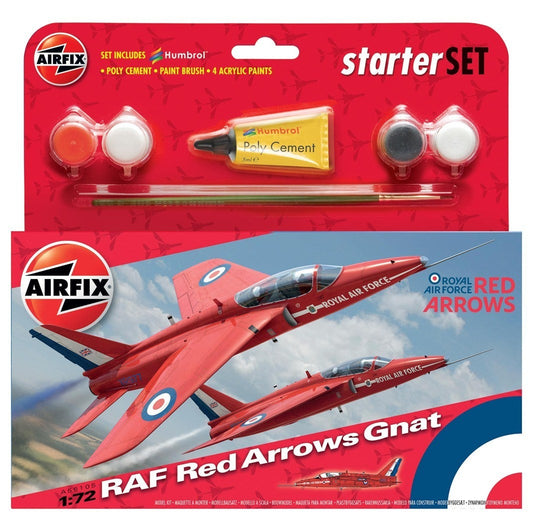 Airfix 1:72 RAF Red Arrows Gnat Starter Set