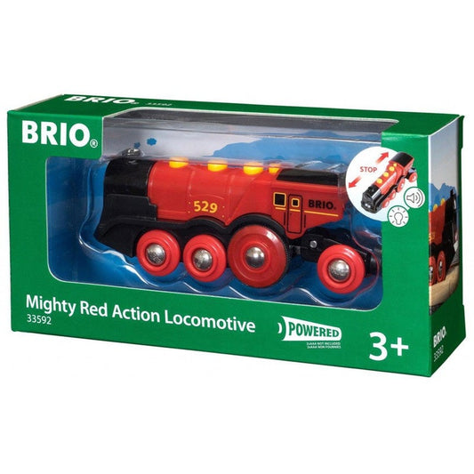 Brio World Battery Operated Mighty Red Action Locomotive