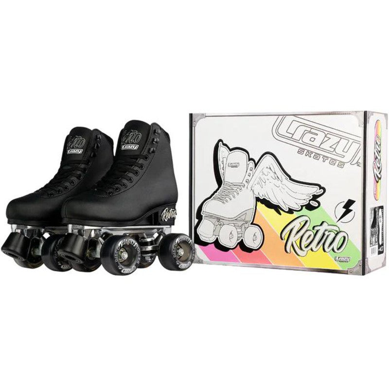 Crazy Skates Retro Adjustable Black Small