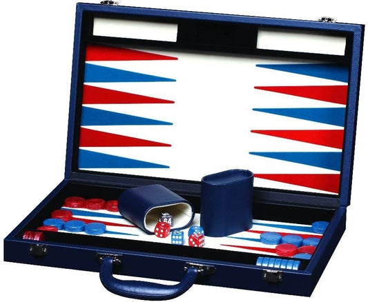 Dal Rossi Backgammon 15inch PU Leather Blue