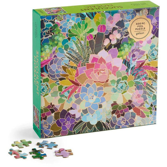 Galison Succulent Mosaic 500 Piece Foil Puzzle