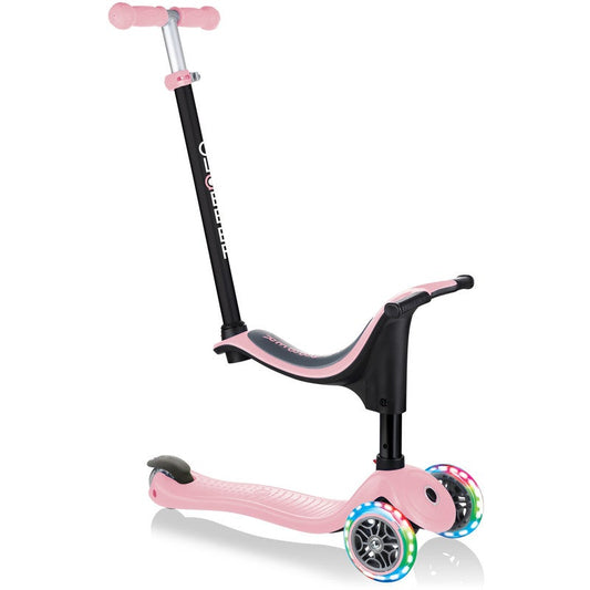 Globber Go Up Sporty Lights Convertible Scooter - Pastel Pink