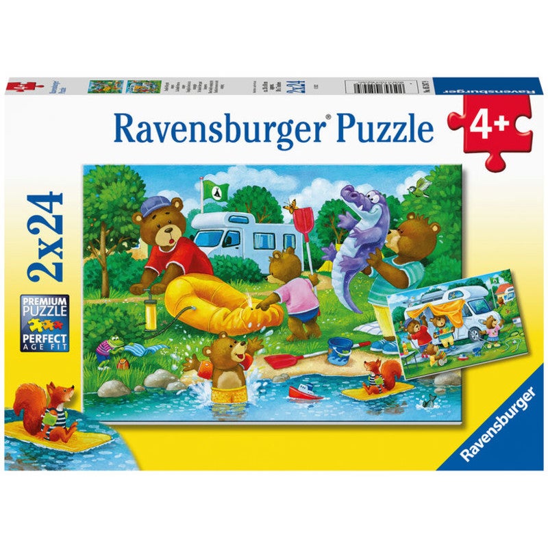 Ravensburger Kids Puzzle Bear Family Camping Trip 2x24pc