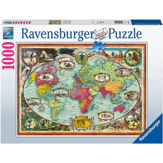 Ravensburger Adult Puzzle Around the World by Bike Puzzle 1000pc