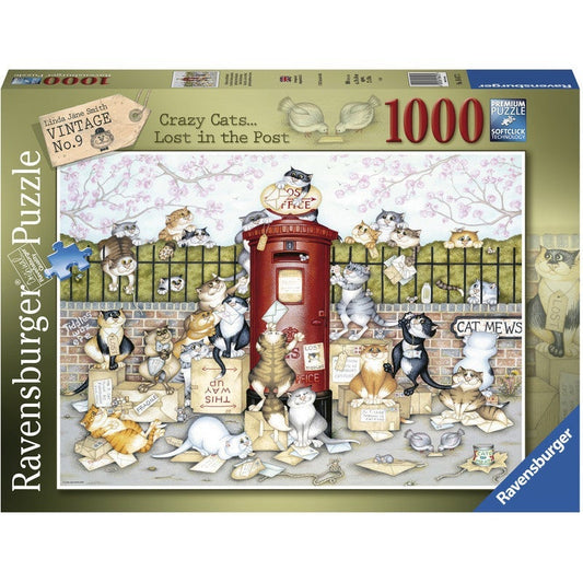 Ravensburger Adult Puzzle Crazy Cats Lost in the Post 1000pc