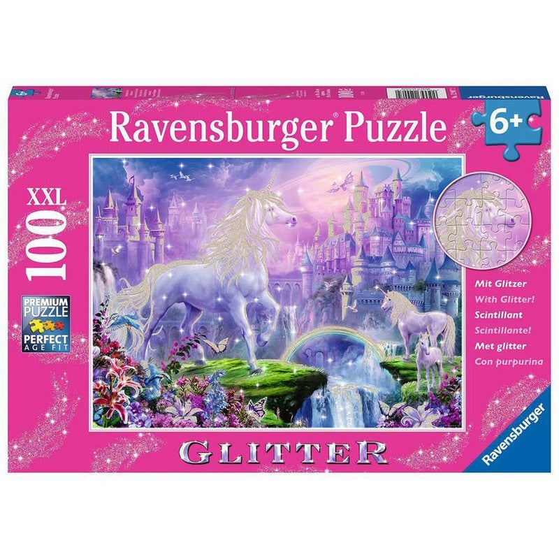 Ravensburger Kids Puzzle Unicorn Kingdom Puzzle Glitter 100pc