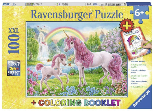 Ravensburger Kids Puzzle Magical Unicorns Puzzle Colour Bk 100pc