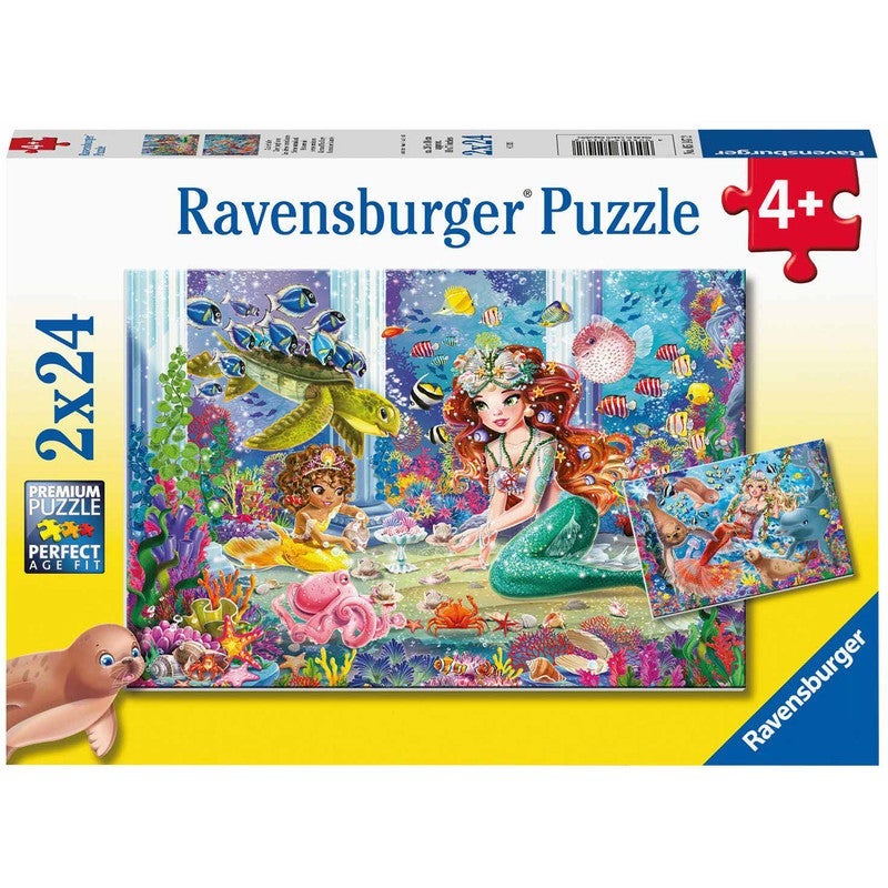 Ravensburger Kids Puzzle Mermaid Tea Party Puzzle 2x24pc