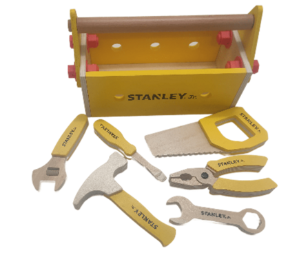 Stanley Jr Wood Play Wooden Set Toolbox & Hand Tools